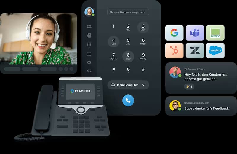 Placetel Webex Software-Oberfläche zur professionellen Telefonie